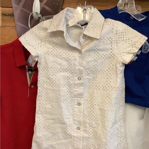 Kith Kids Cream Eyelet Button Down Shirt